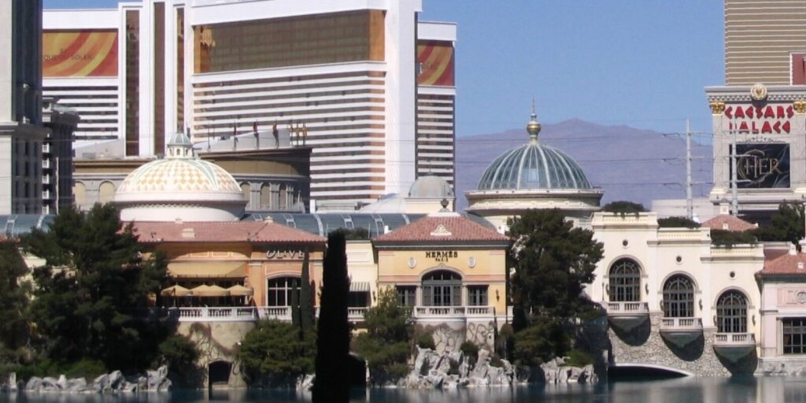 Aqua Bellagio Las Vegas - an exterior view of Bellagio's lakeside luxury shops.