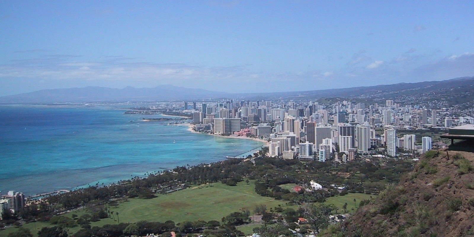 Ruths Chris Honolulu Hawaii - a view of Honolulu and the oceanfront.
