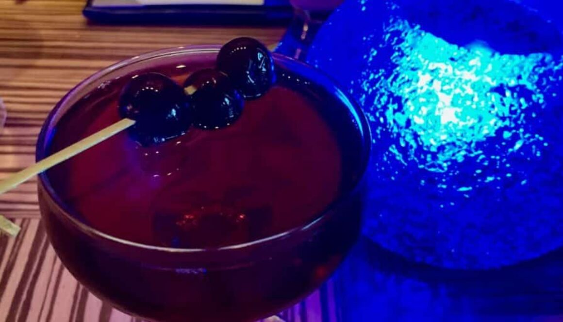 Bluezoo Disney World - signature cocktails at an ultra modern seafood restaurant.