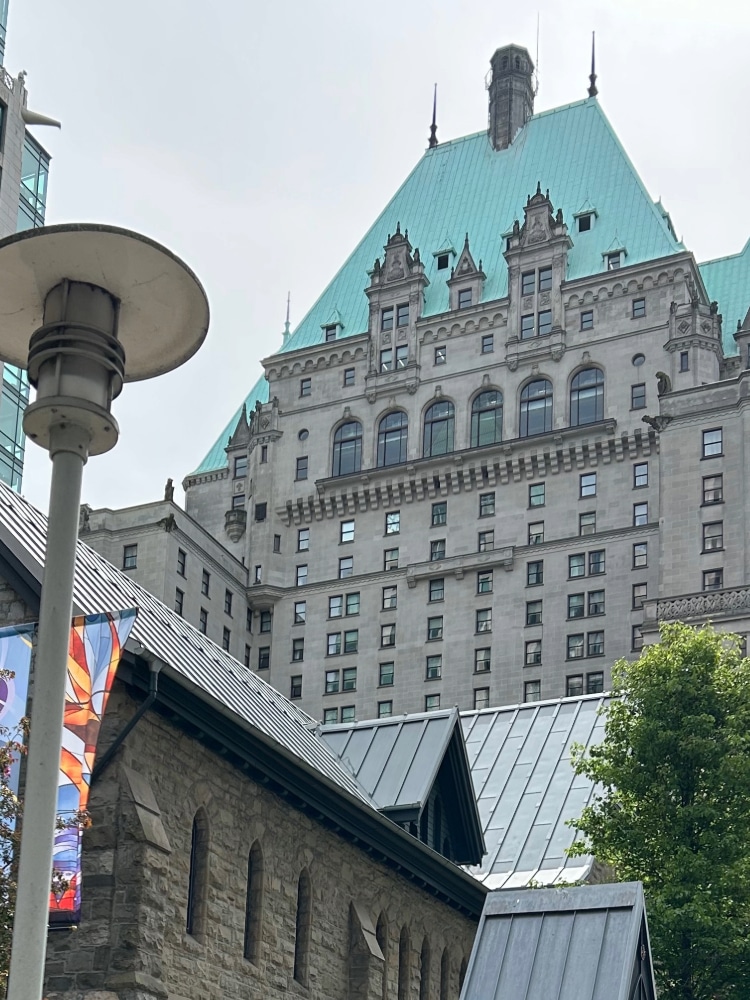 exterior view of the Fairmont Hotel Vancouver
