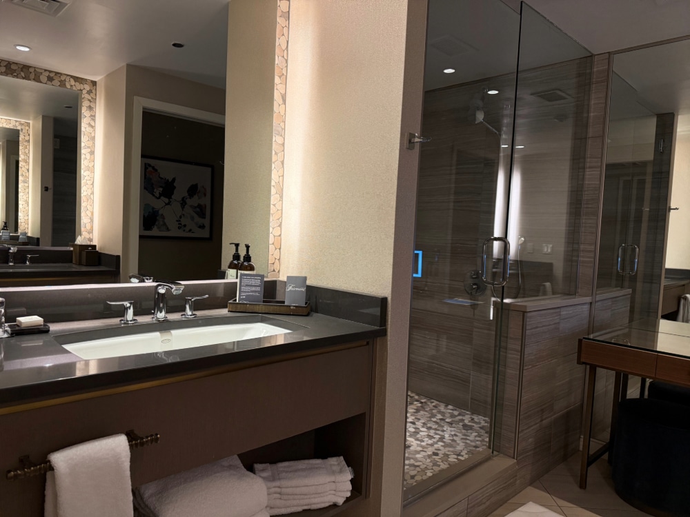 master bathroom with a glass shower