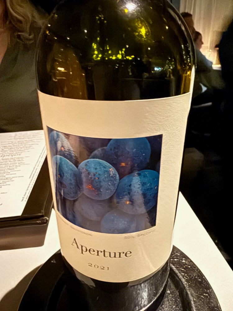 close up of a bottle of Aperture Cabernet Sauvignon 2021