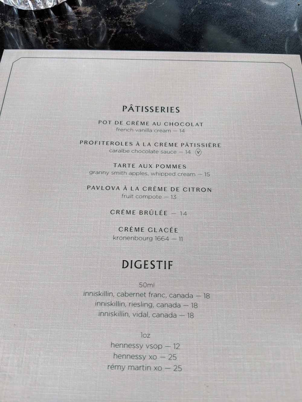 Dessert Menu