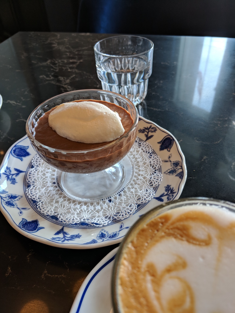Dessert and Cappuccino