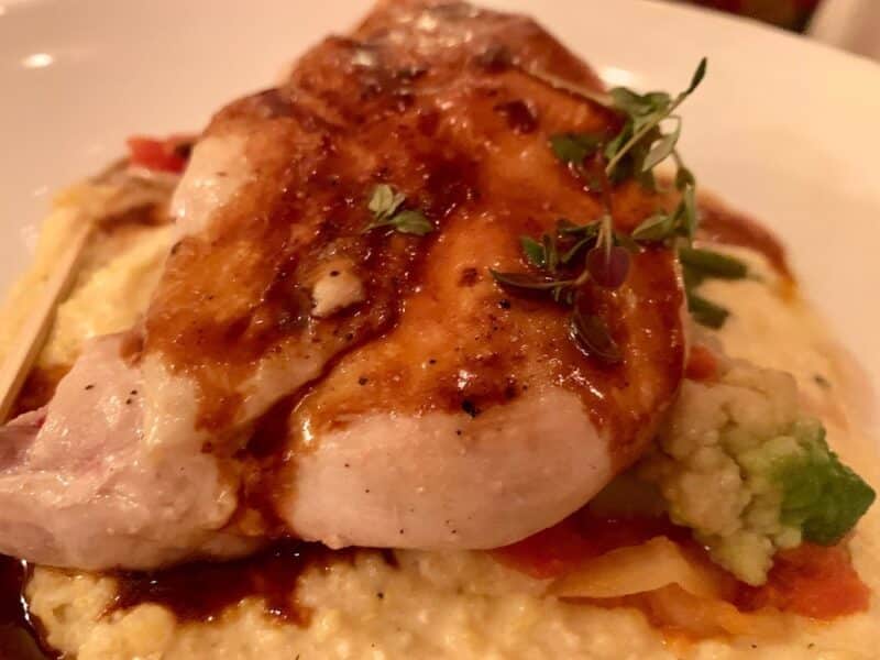 Mediterranean Chicken on Polenta