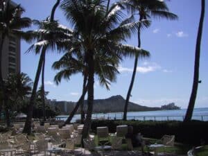 View of Diamond Head from Halekulani Hotel