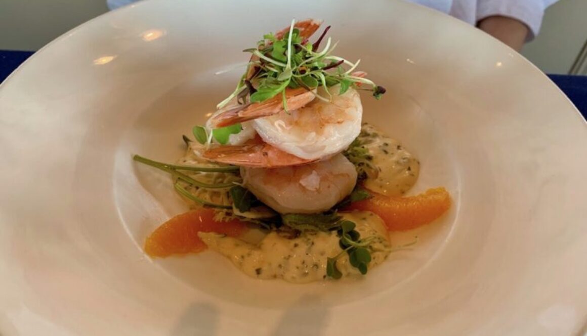 Slow Poached and Chilled Shrimp Appetizer
