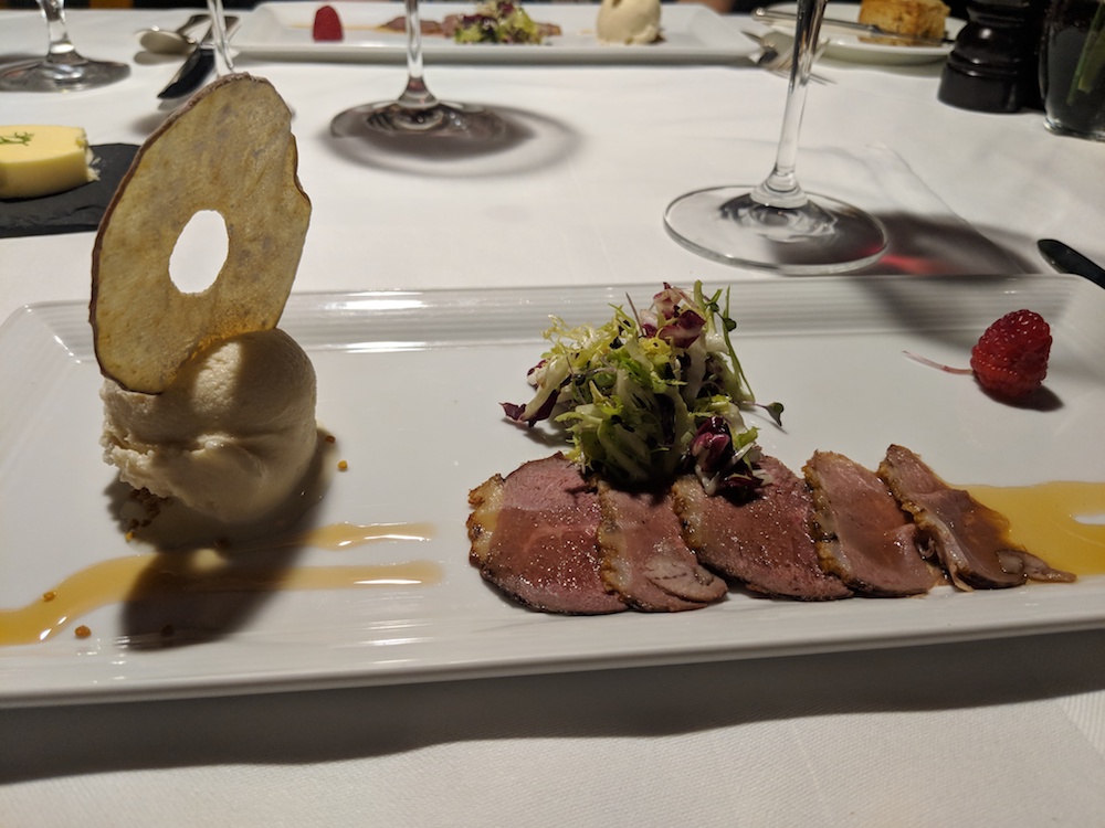 Duck Breast with Maple Whiskey Ice Cream