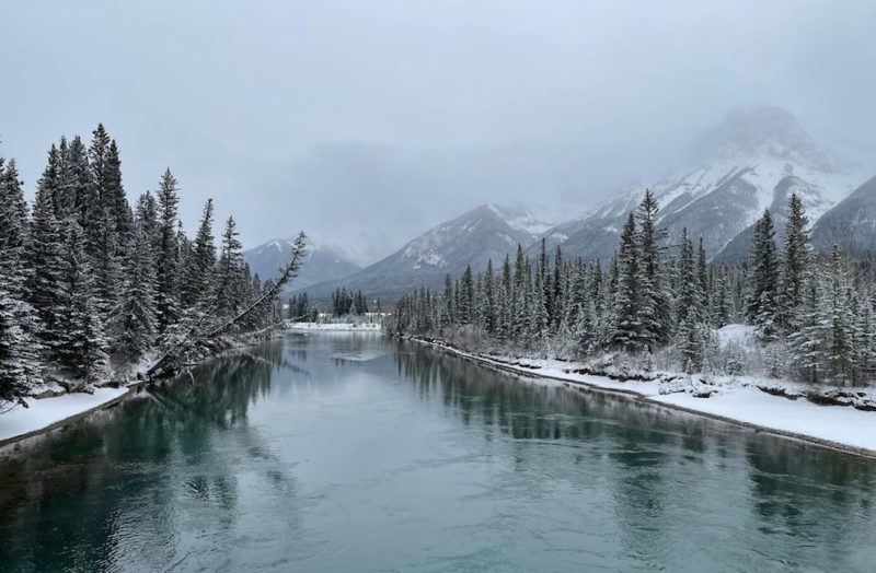The Bow River from the historic Canmore Engine Bridge