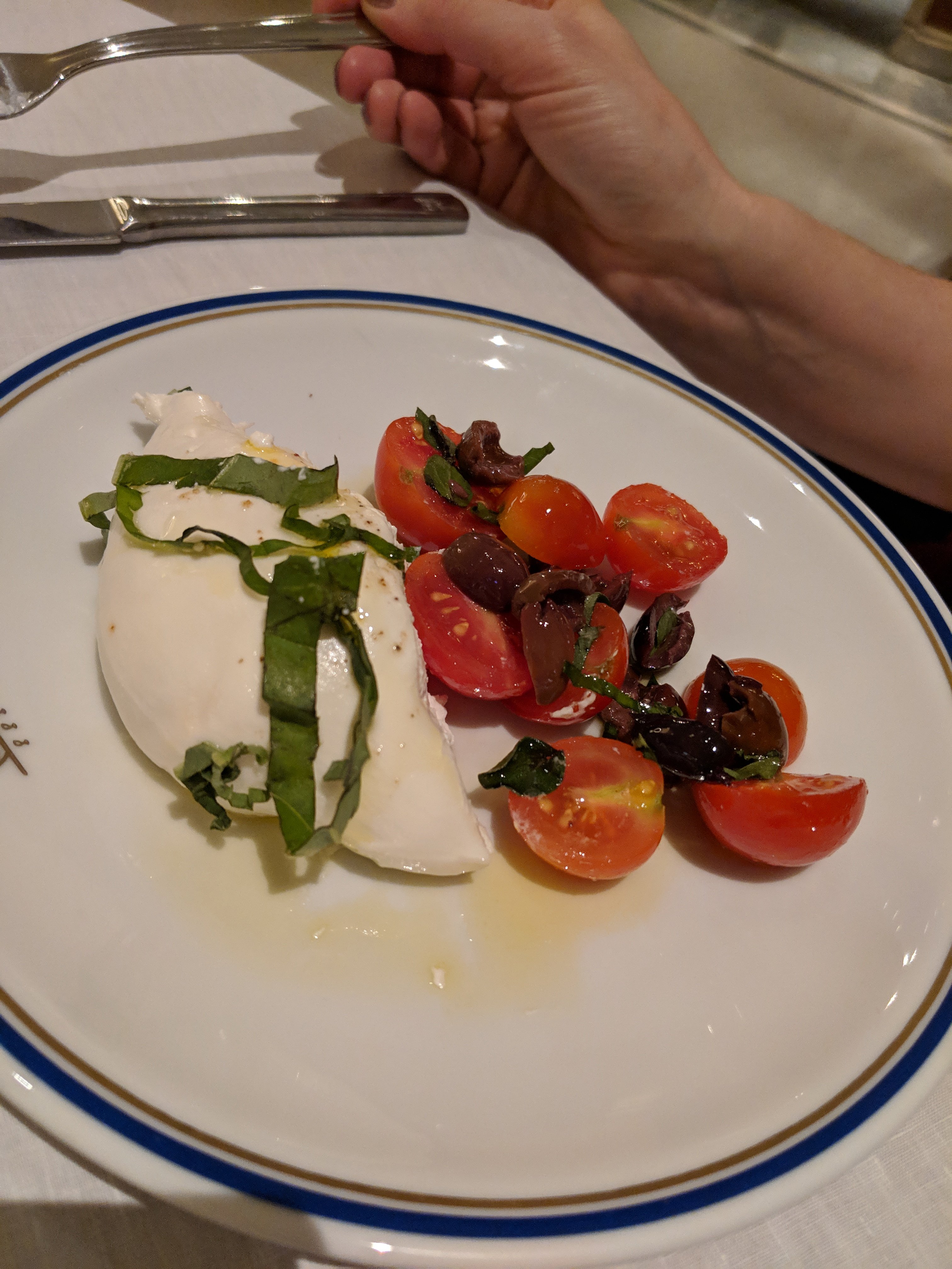 Burrata salad shared between us