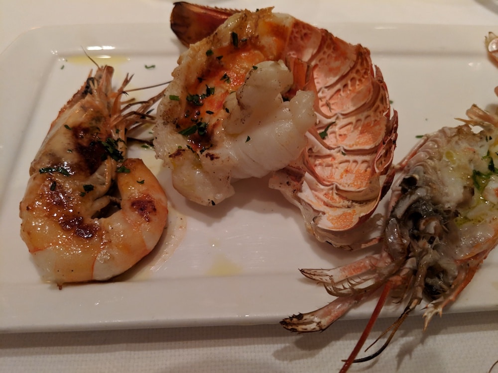 Griiled shellfish - grigliata mista di gamberi, scampi, aragosta