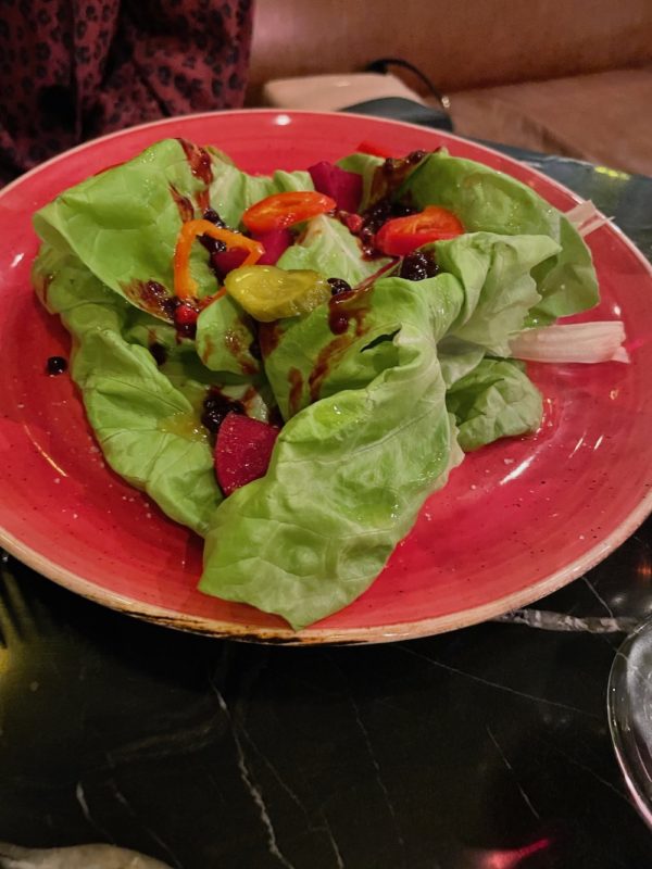 Gem Lettuce Salad with Wild Orange Oil and Pickled Vegetable