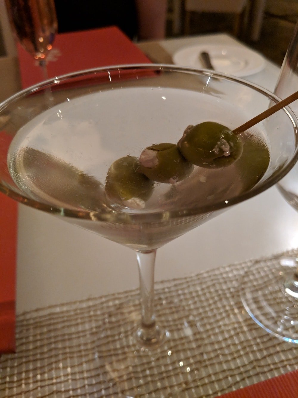 Martini at Lakeside, with Chopin and Blue Cheese Olives