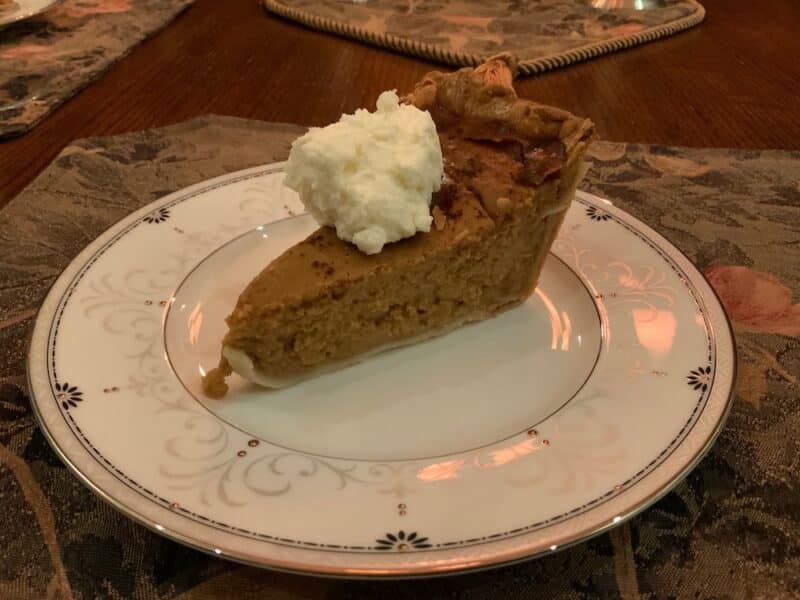 Perfect pumpkin pie made with local in-house roasted pumpkins