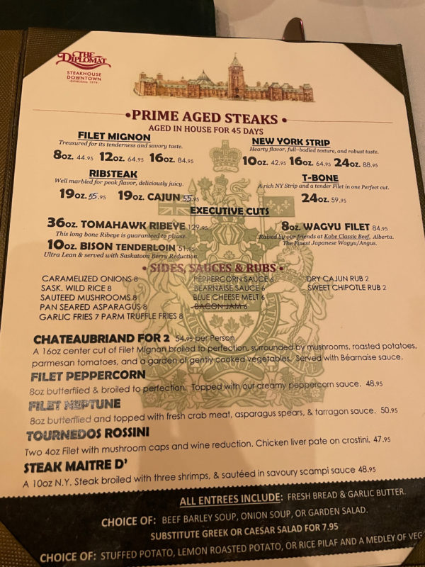 Prime aged steak selections