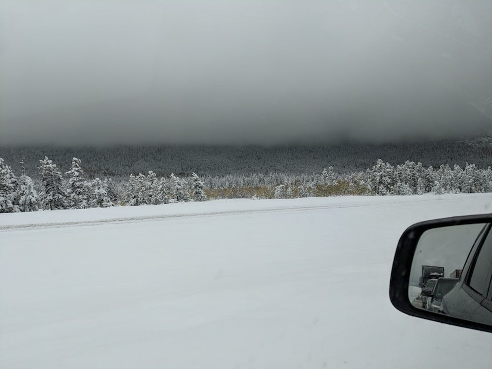 Snow storm on Trans Canada Highway