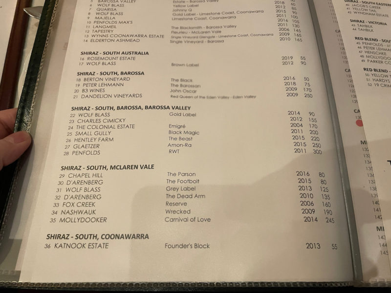 Excellent Wine List at The Diplomat